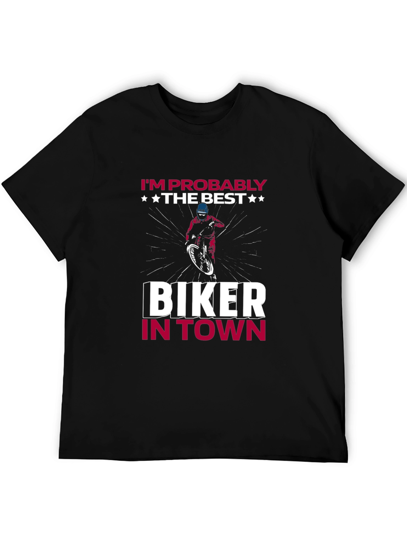Biker in Town Graphic T-Shirt