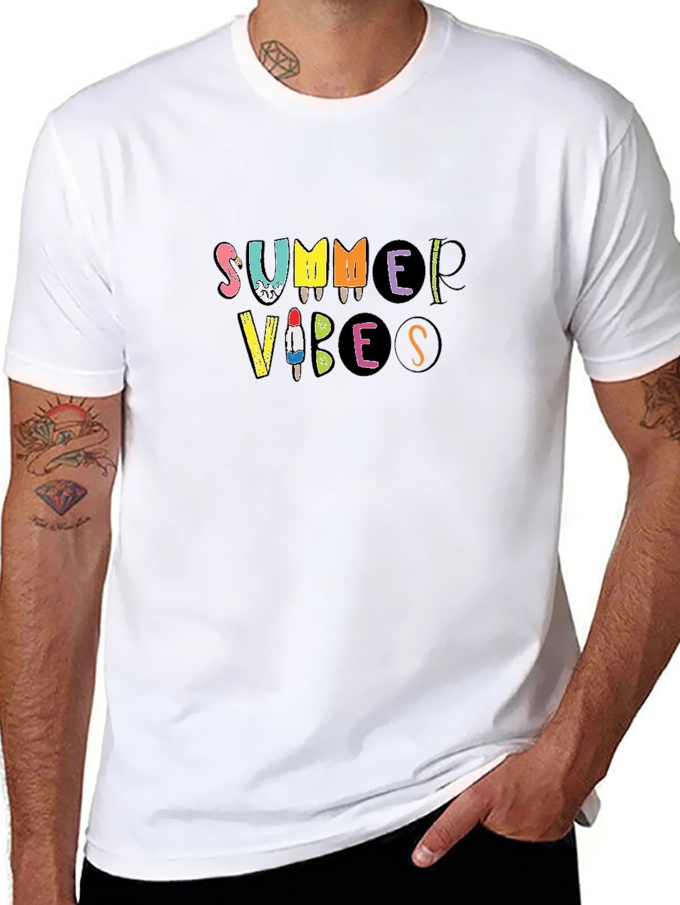Summer Vibes Graphic Tee - Black