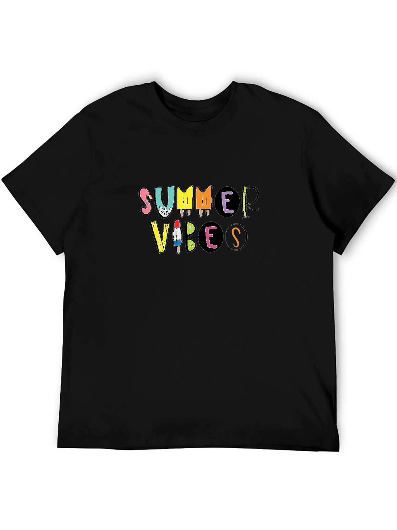 Summer Vibes Graphic Tee - Black