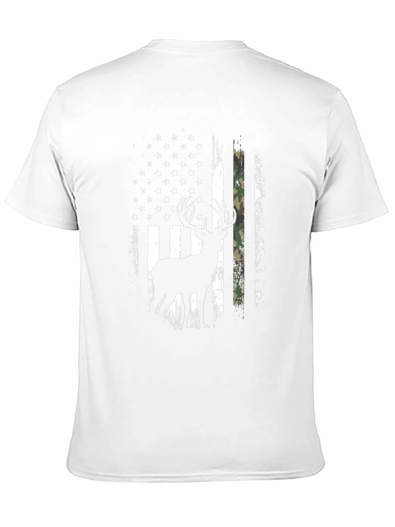 Deer American Flag Graphic Tee - Black
