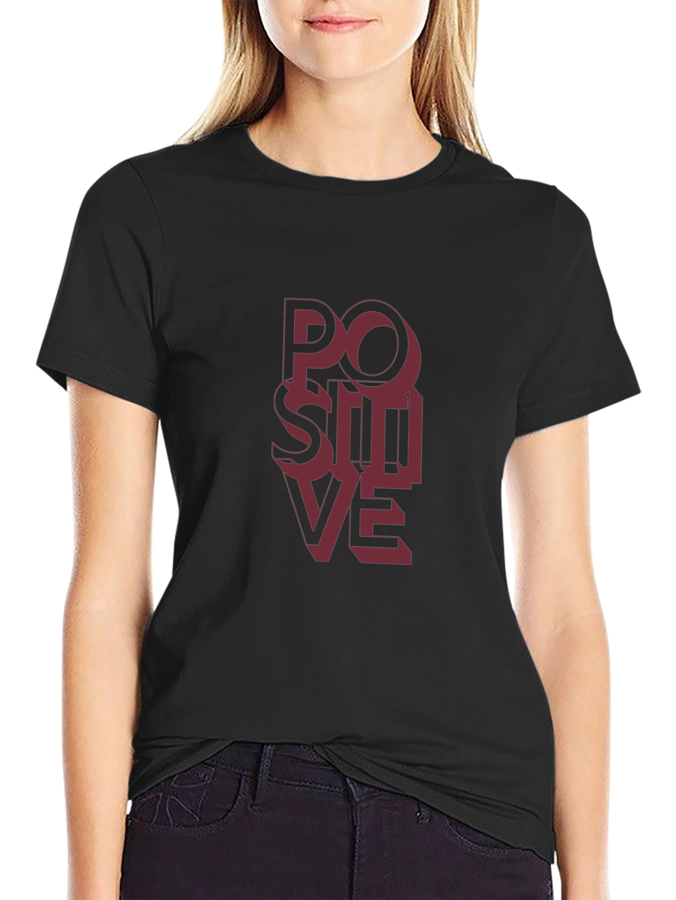 Positive Graphic Tee - Modern Black T-Shirt