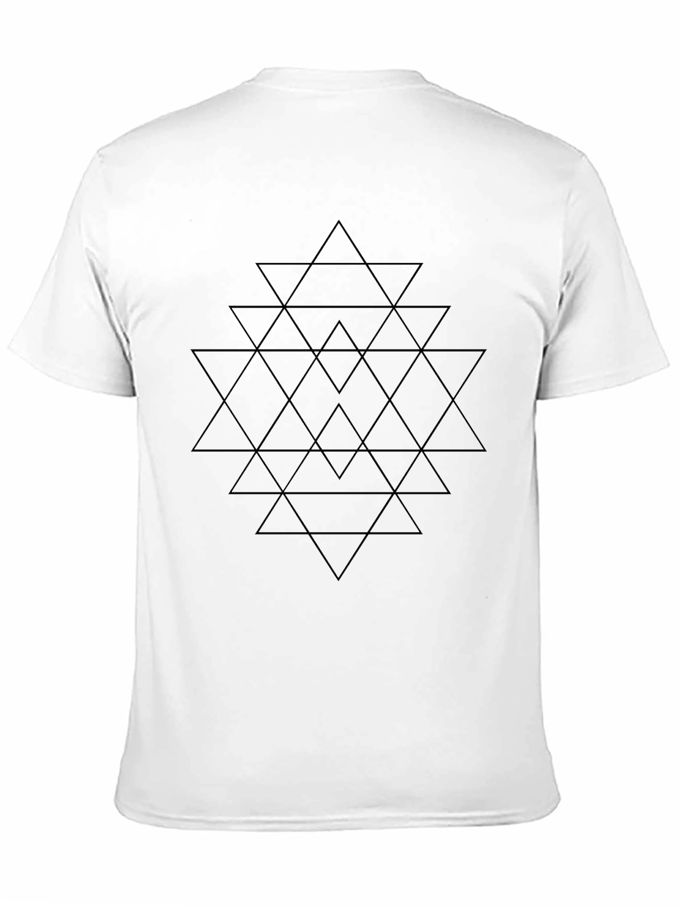 Geometric Triangle Design Black T-Shirt