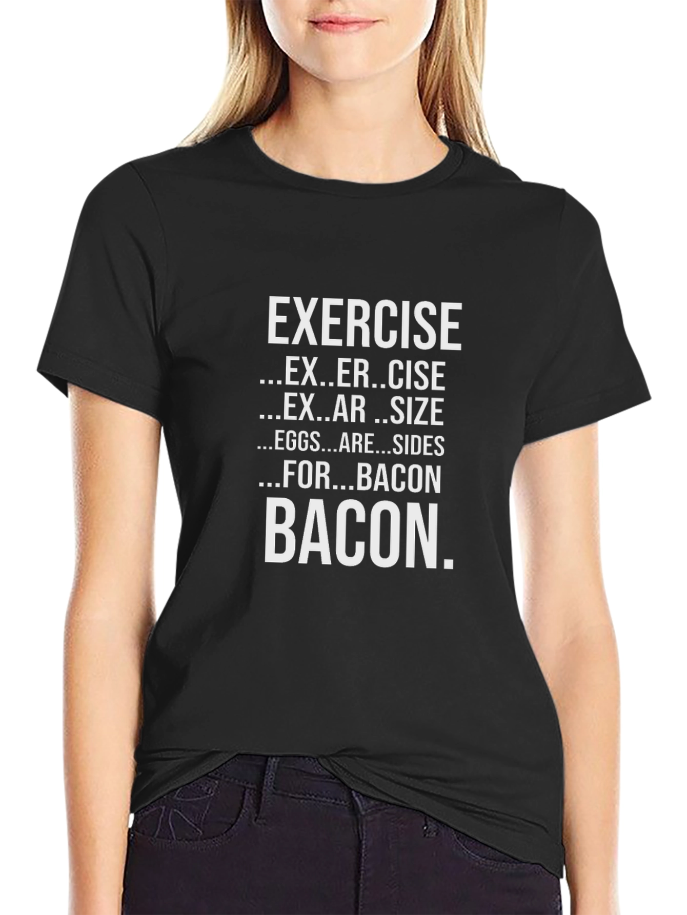 Bacon & Exercise Graphic Tee - Sarcastic Foodie T-Shirt