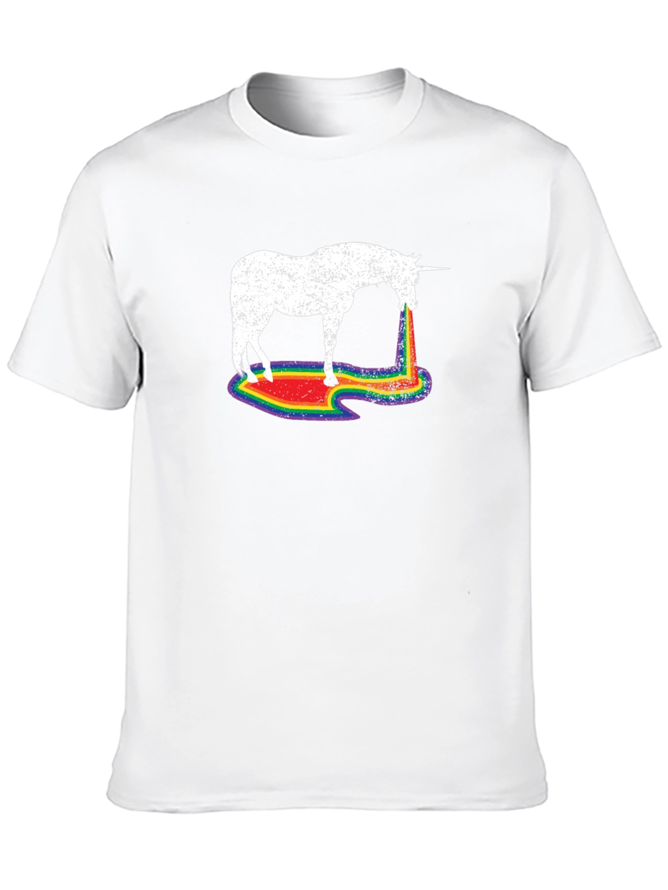 Rainbow Unicorn Mens T-Shirt - Black