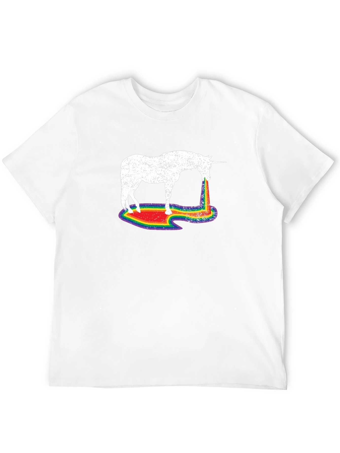 Rainbow Unicorn Mens T-Shirt - Black
