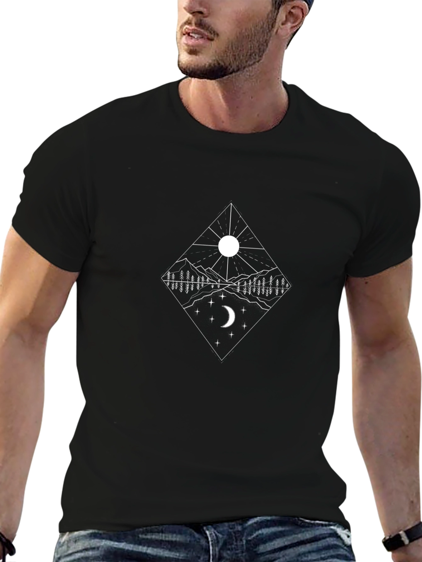 Day & Night Graphic Tee - Unisex Cotton T-Shirt