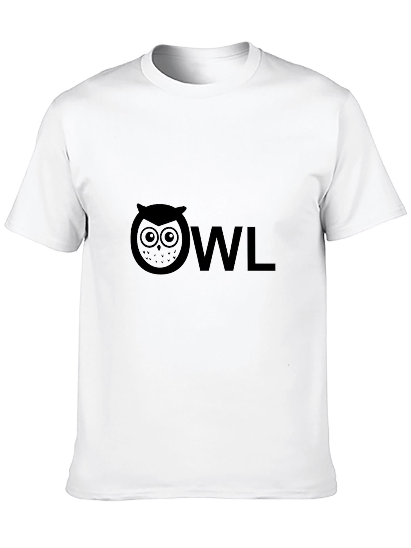 Owl Graphic Tee - Black Cotton Blend T-Shirt