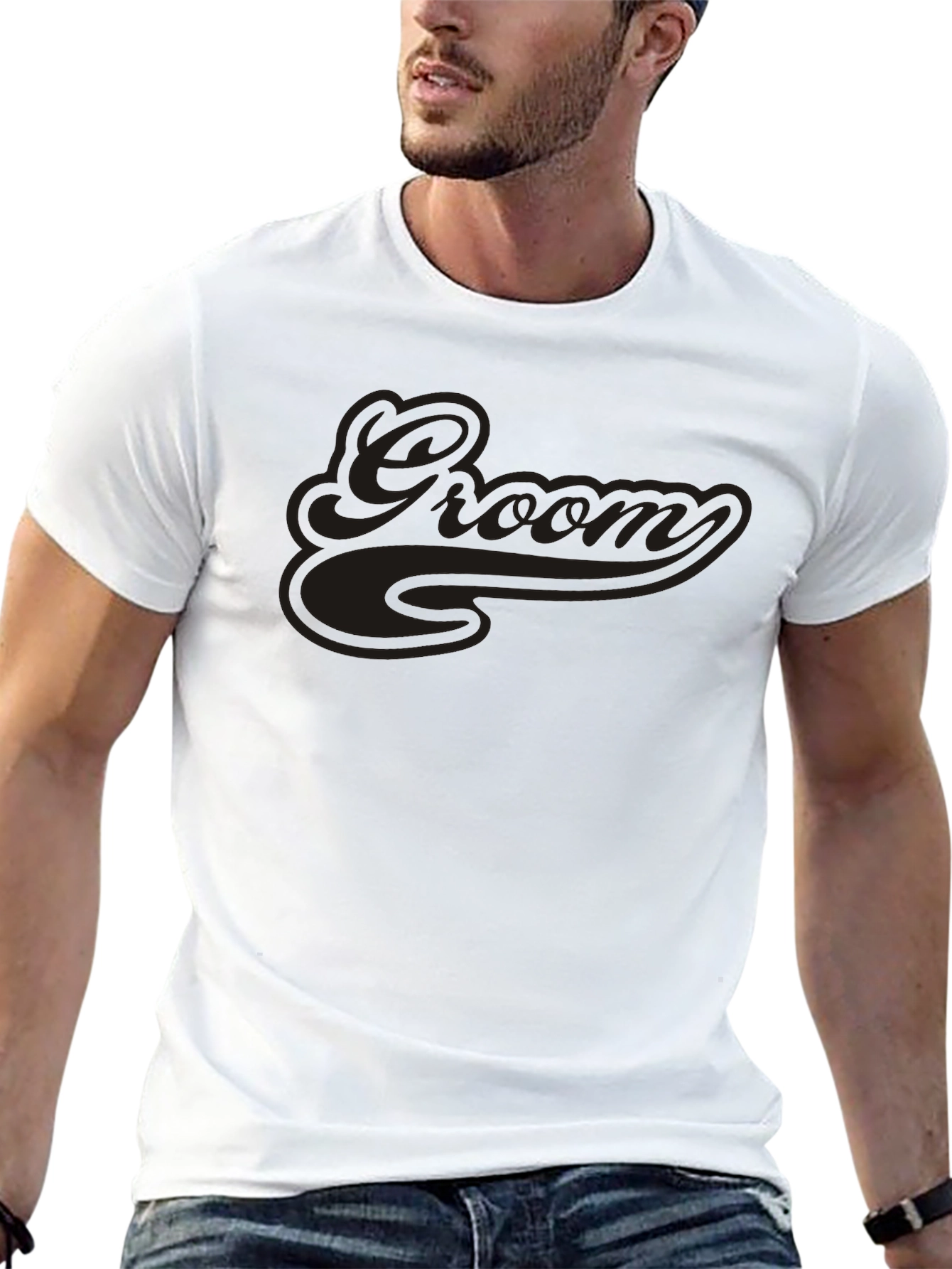 Groom Crew Neck Short Sleeve T-Shirt