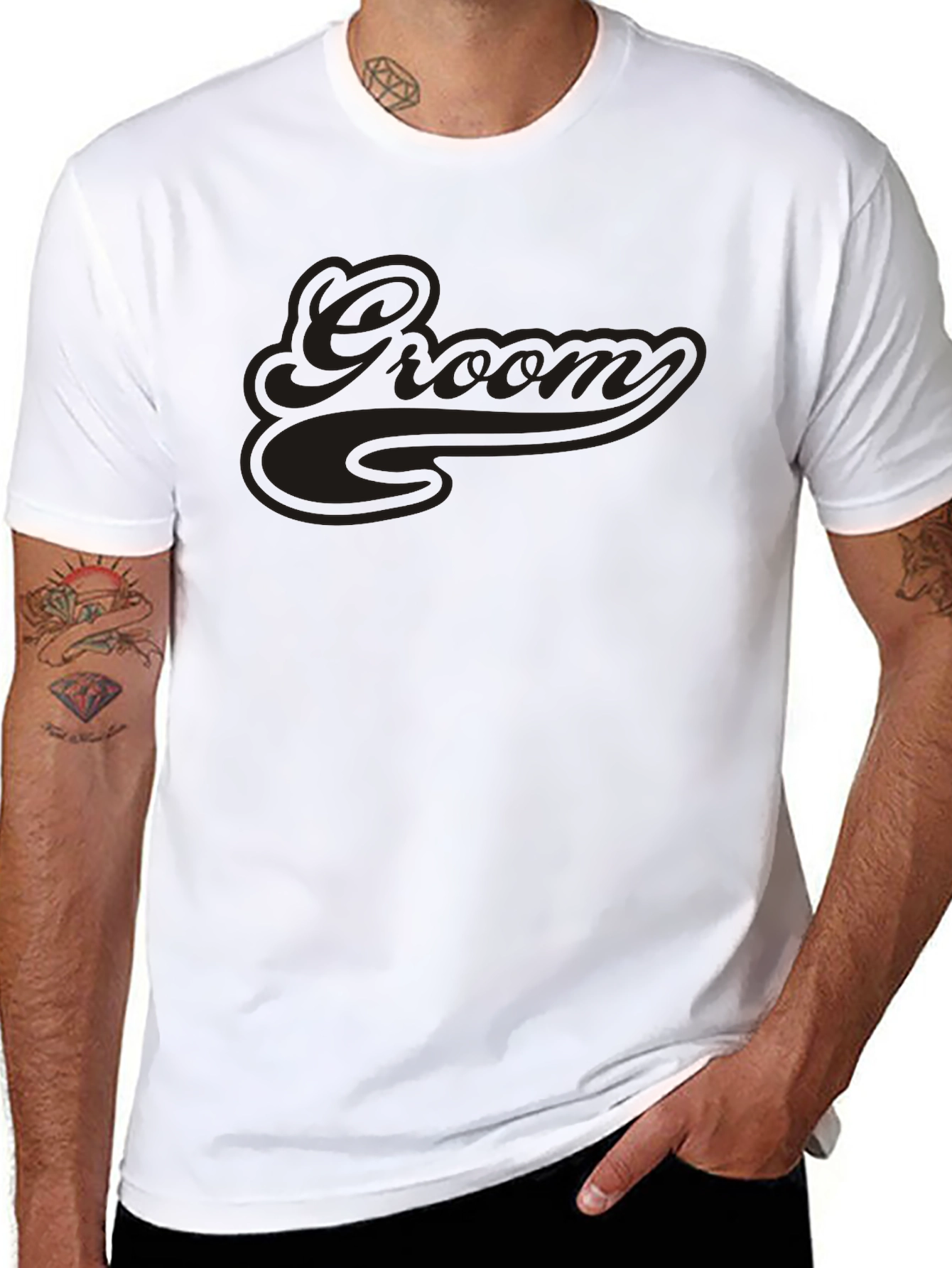 Groom Crew Neck Short Sleeve T-Shirt