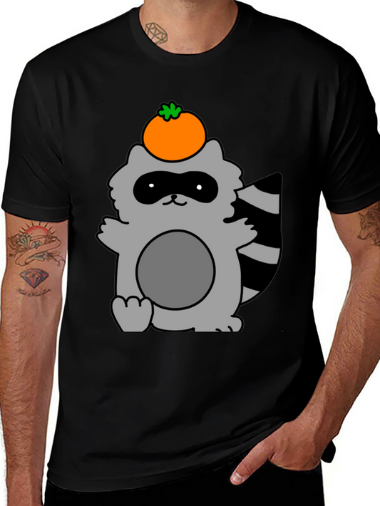 Cute Raccoon with Orange Fruit T-Shirt