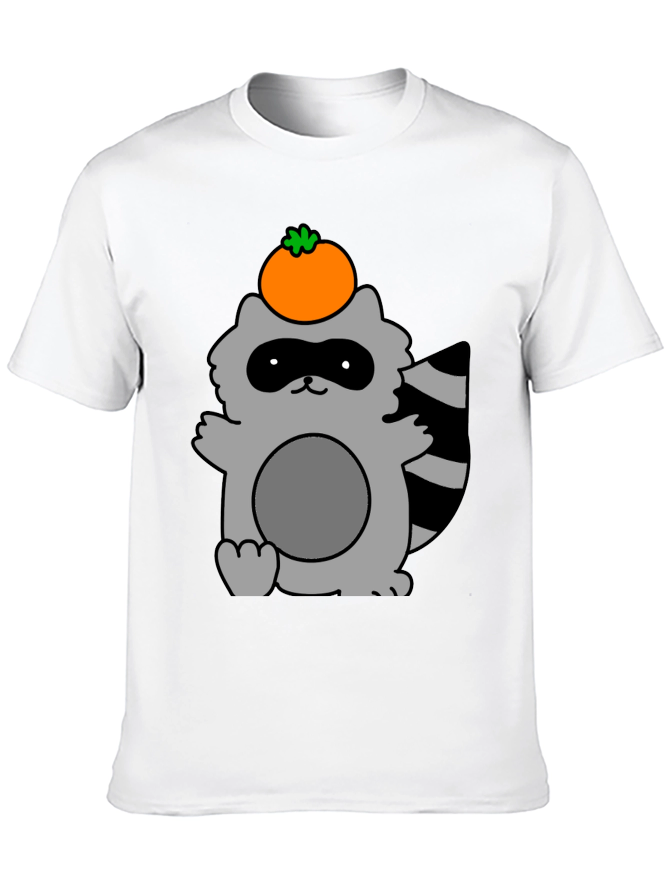 Cute Raccoon with Orange Fruit T-Shirt