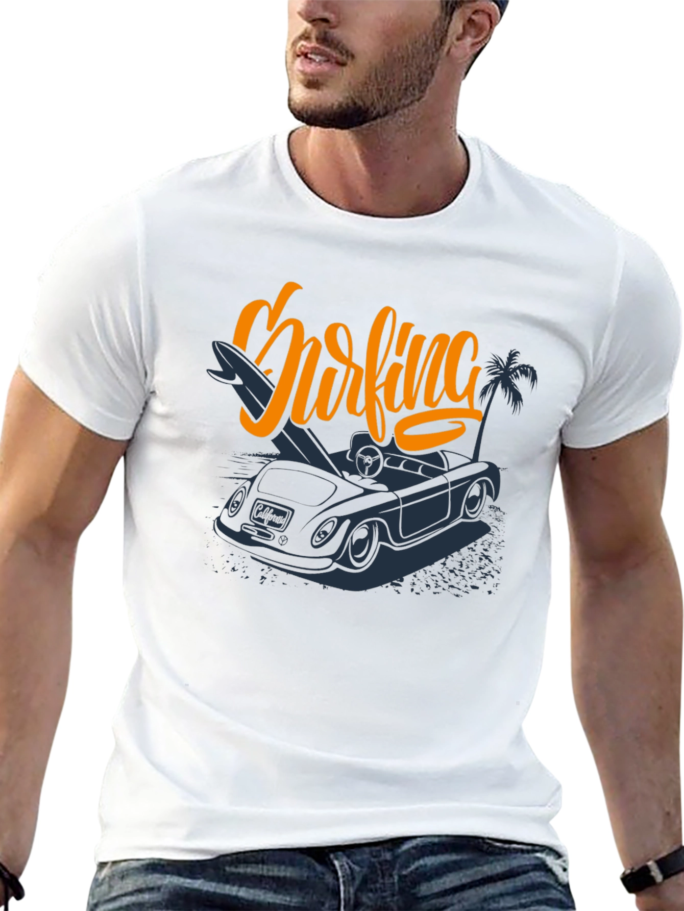 Surfing Car Graphic Tee -  Vacation Ready