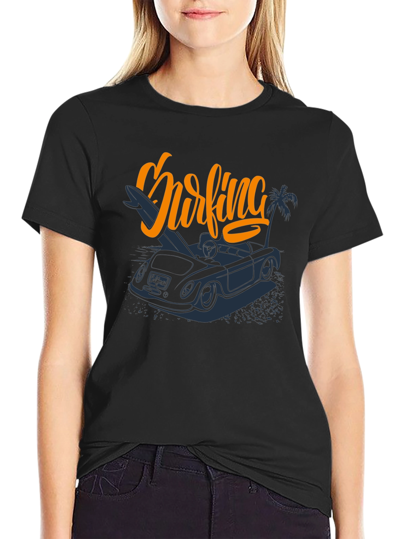 Surfing Car Graphic Tee -  Vacation Ready