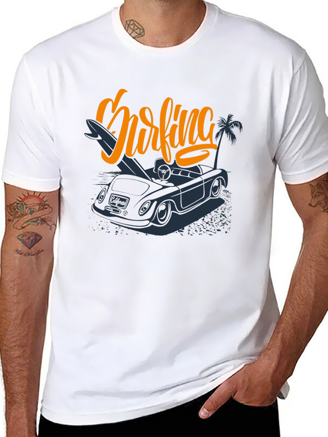 Surfing Car Graphic Tee -  Vacation Ready