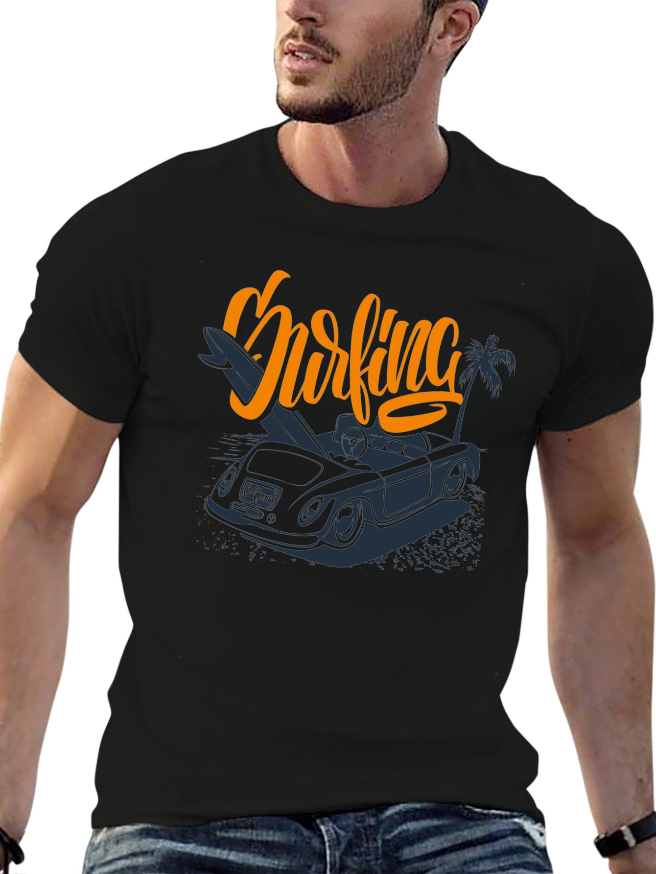 Surfing Car Graphic Tee -  Vacation Ready