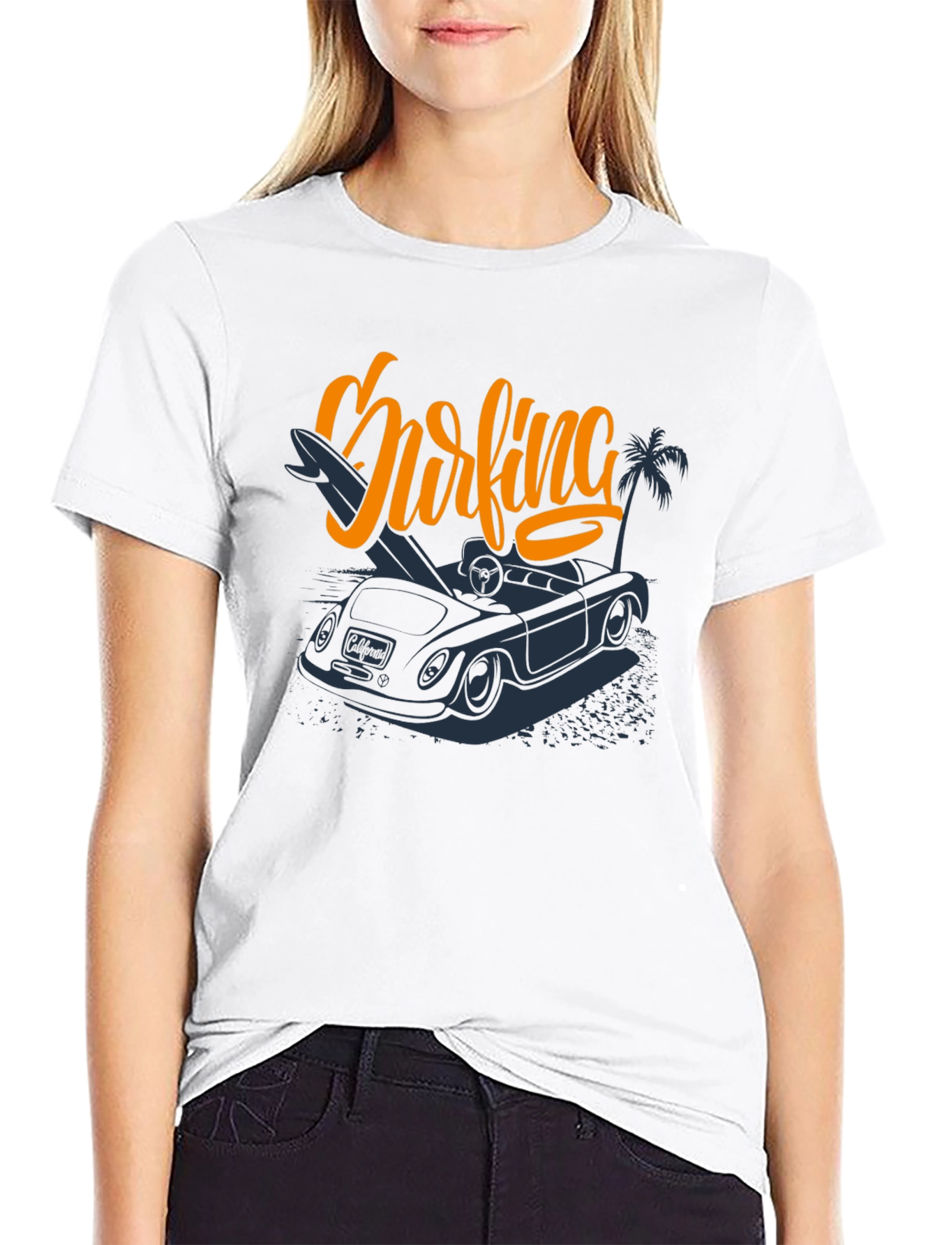 Surfing Car Graphic Tee -  Vacation Ready