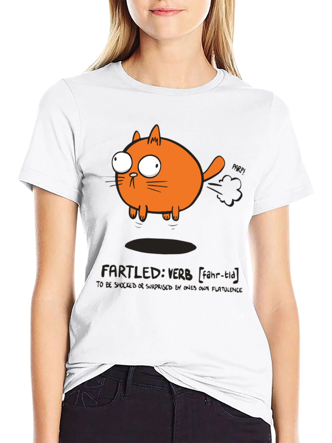 Fartled Cat T-Shirt - Funny Humor Tee