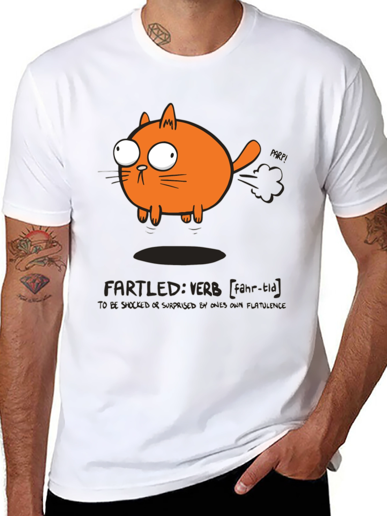 Fartled Cat T-Shirt - Funny Humor Tee