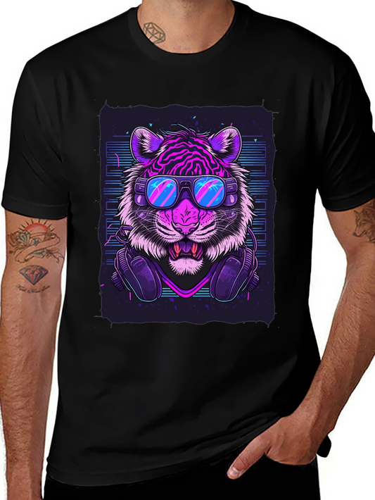 Neon Tiger Graphic Tee - Cool Animal Print T-Shirt