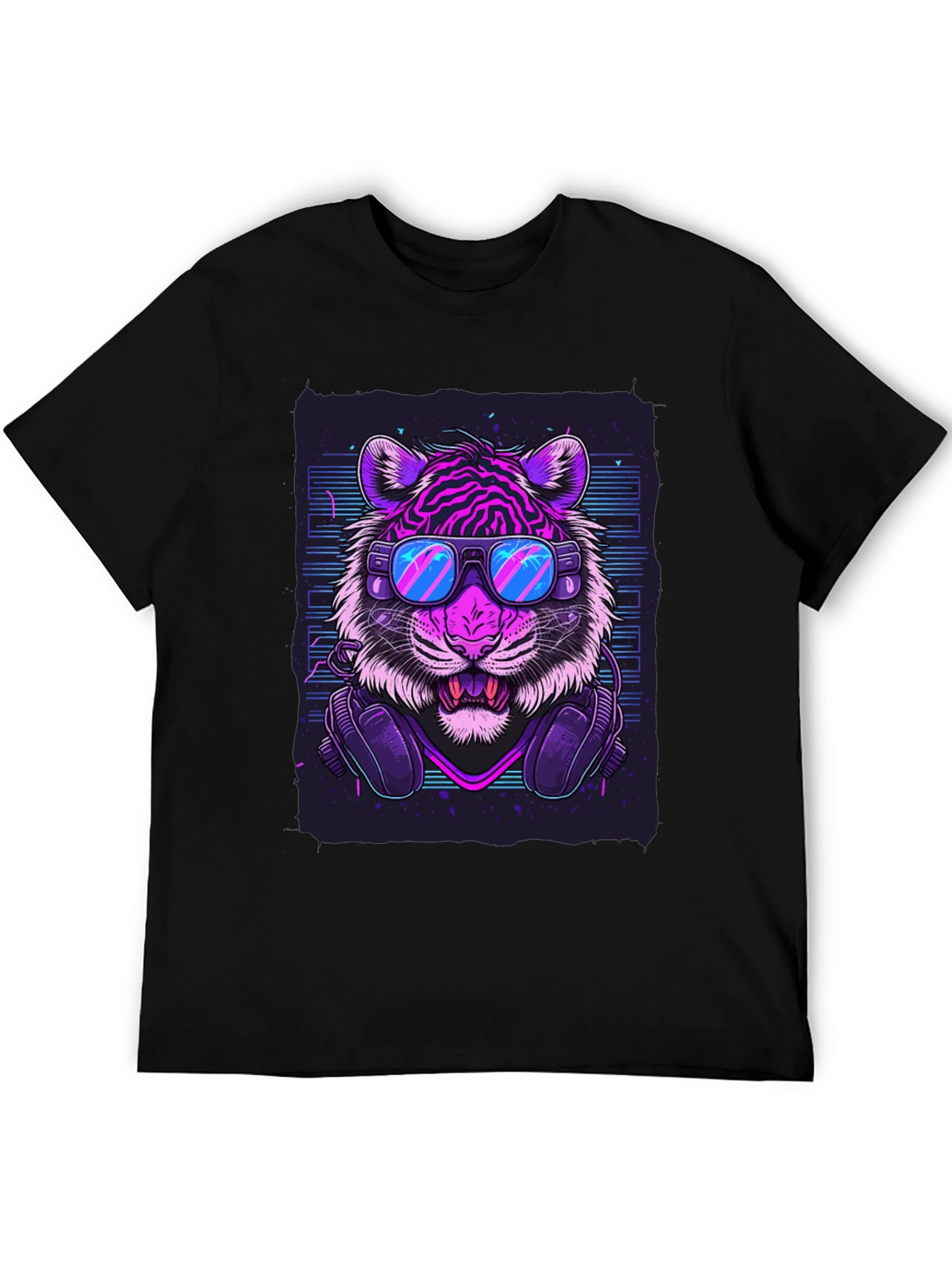 Neon Tiger Graphic Tee - Cool Animal Print T-Shirt