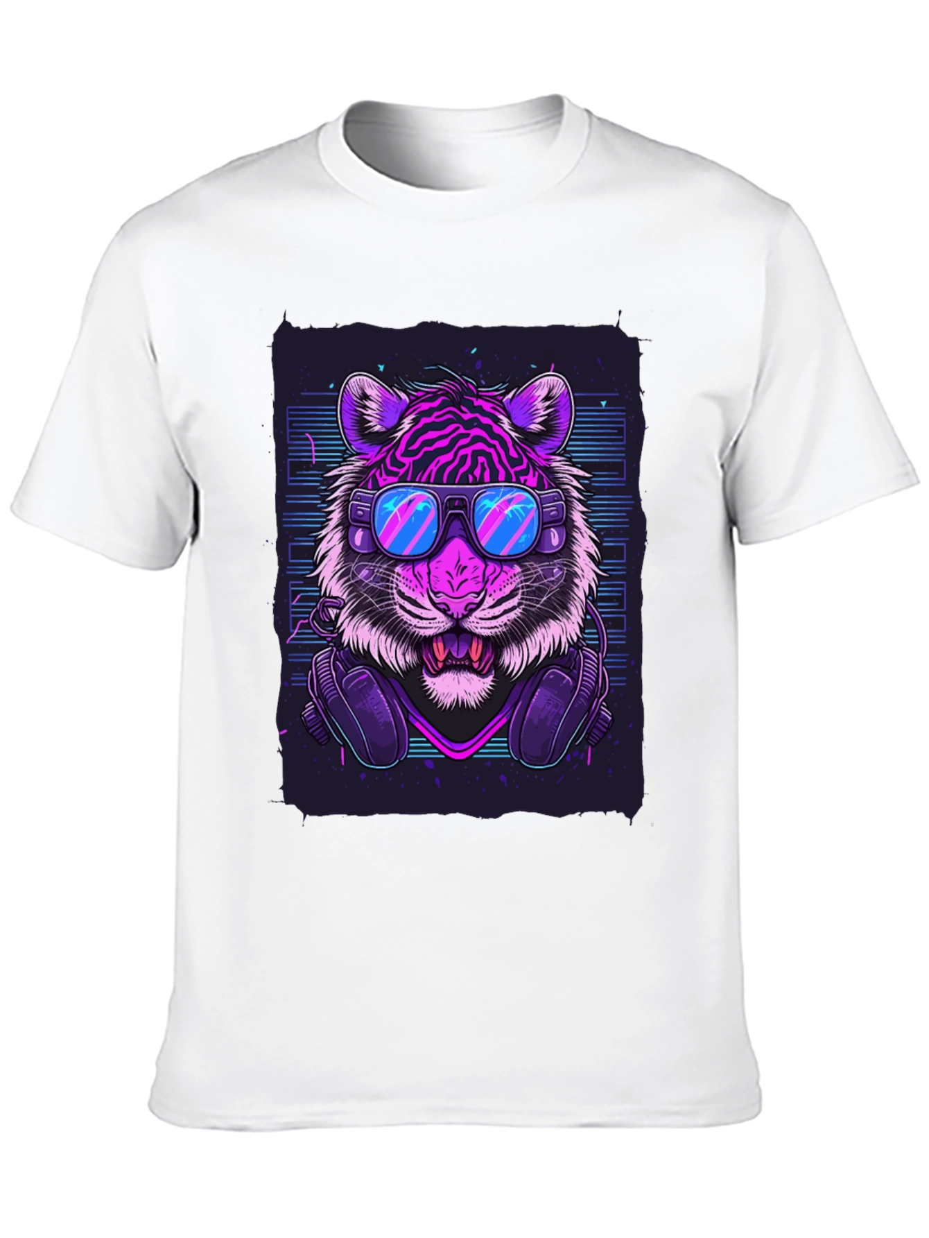 Neon Tiger Graphic Tee - Cool Animal Print T-Shirt