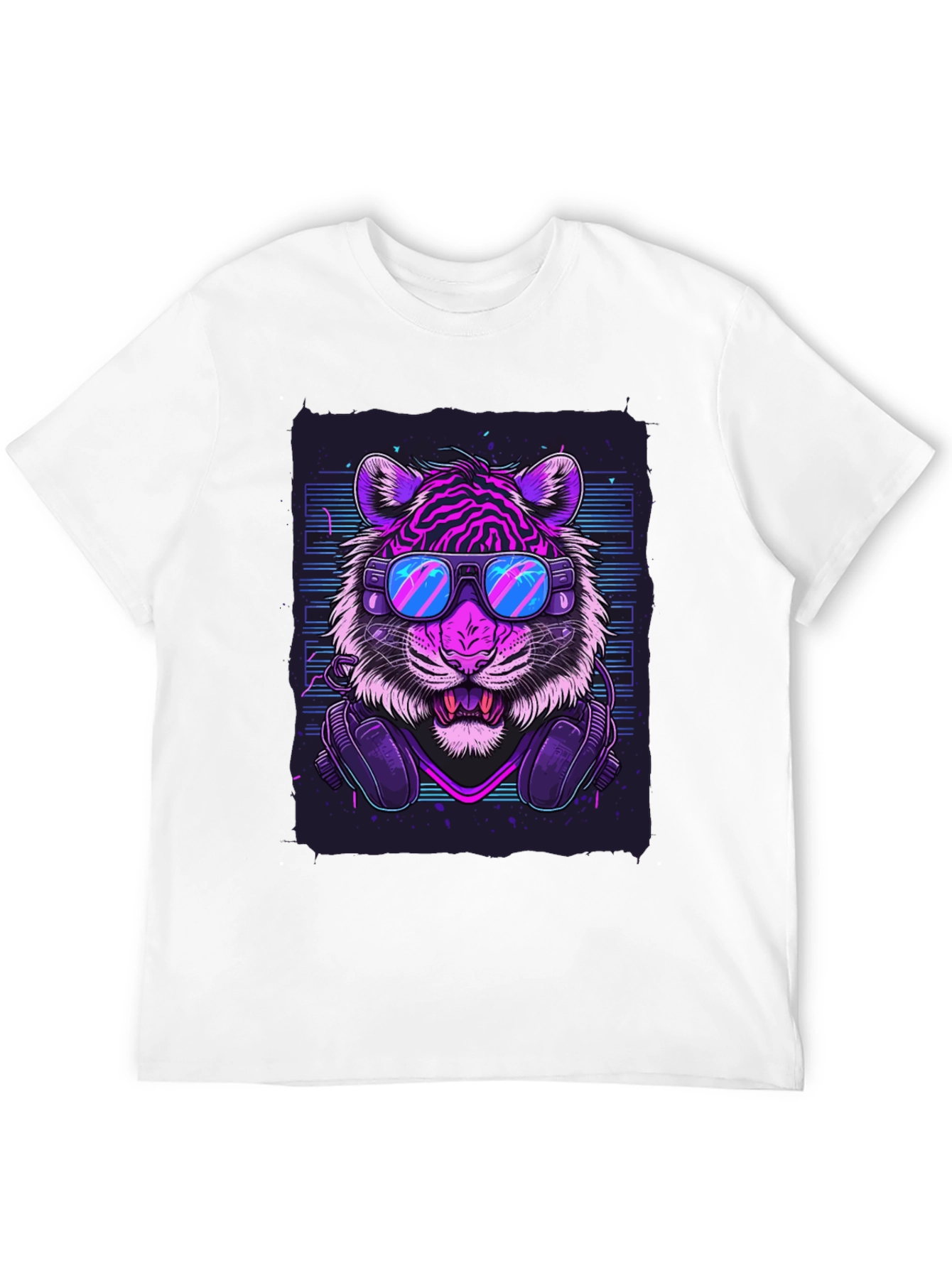 Neon Tiger Graphic Tee - Cool Animal Print T-Shirt