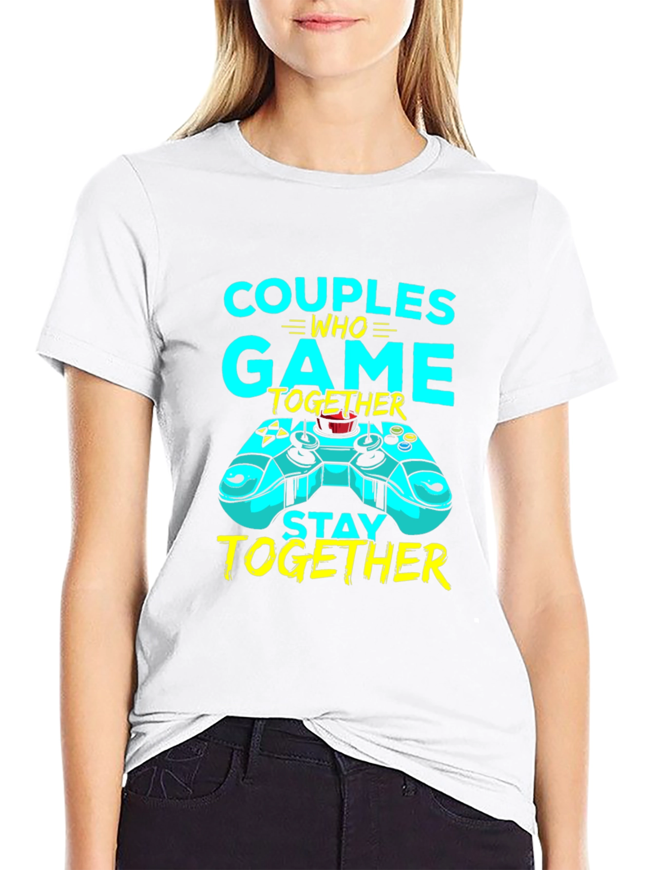 Couples Who Game Together Stay Together Black T-Shirt