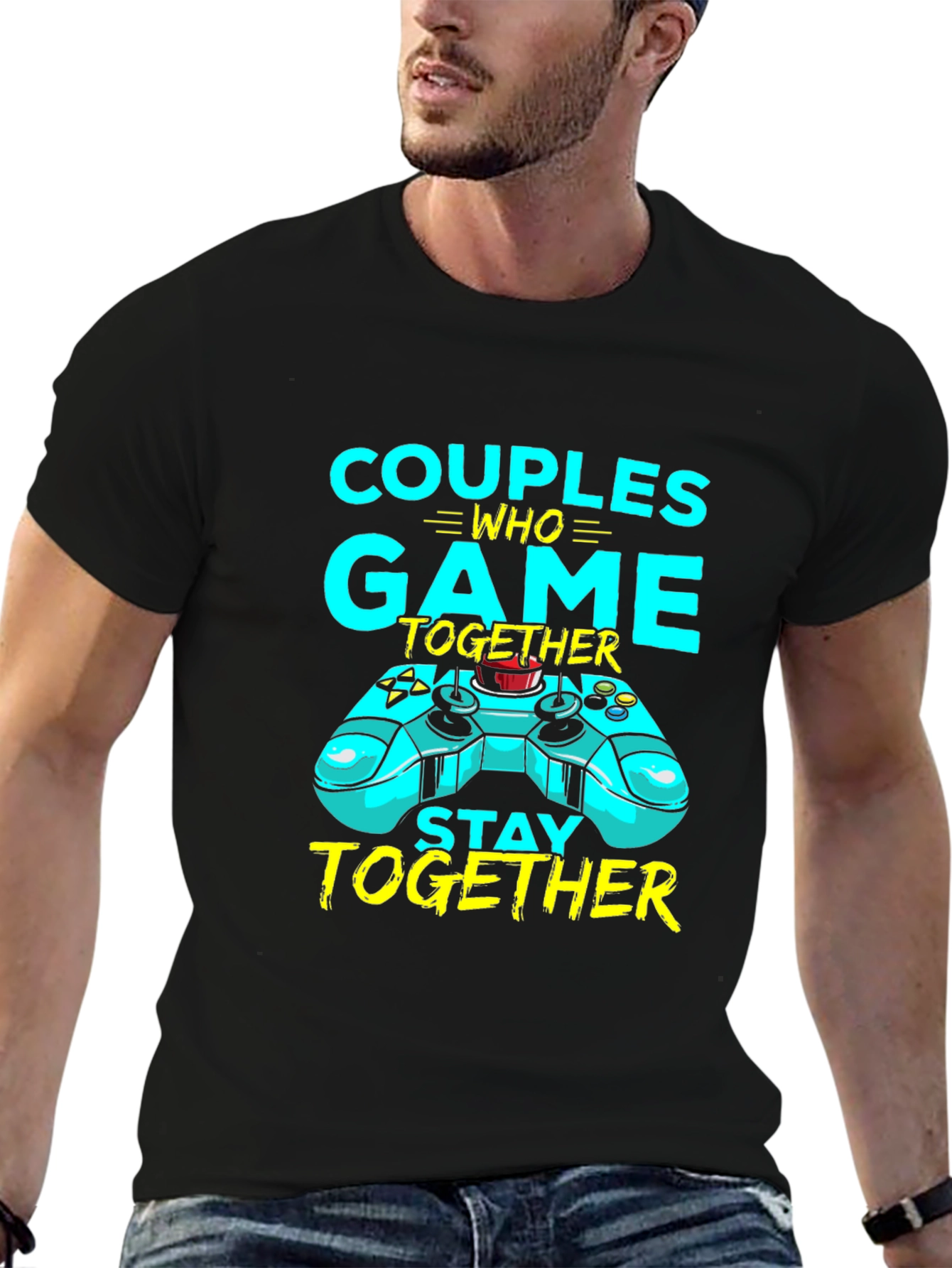 Couples Who Game Together Stay Together Black T-Shirt