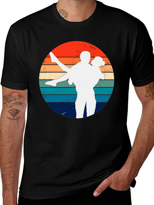 Retro Sunset Couple Dancing Graphic Tee