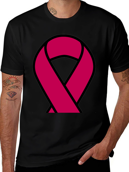 Awareness Ribbon Graphic Tee - Black Cotton T-Shirt
