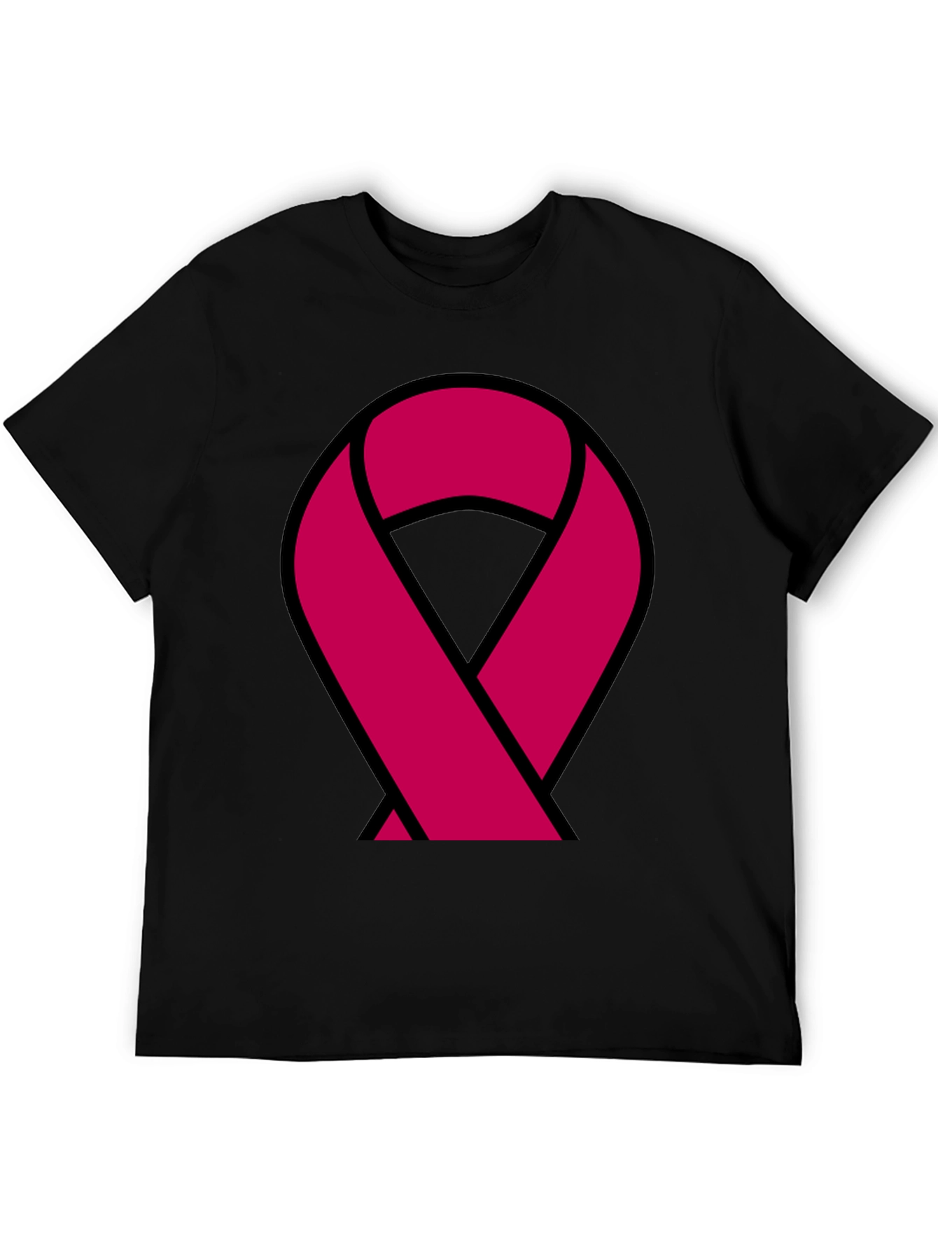 Awareness Ribbon Graphic Tee - Black Cotton T-Shirt