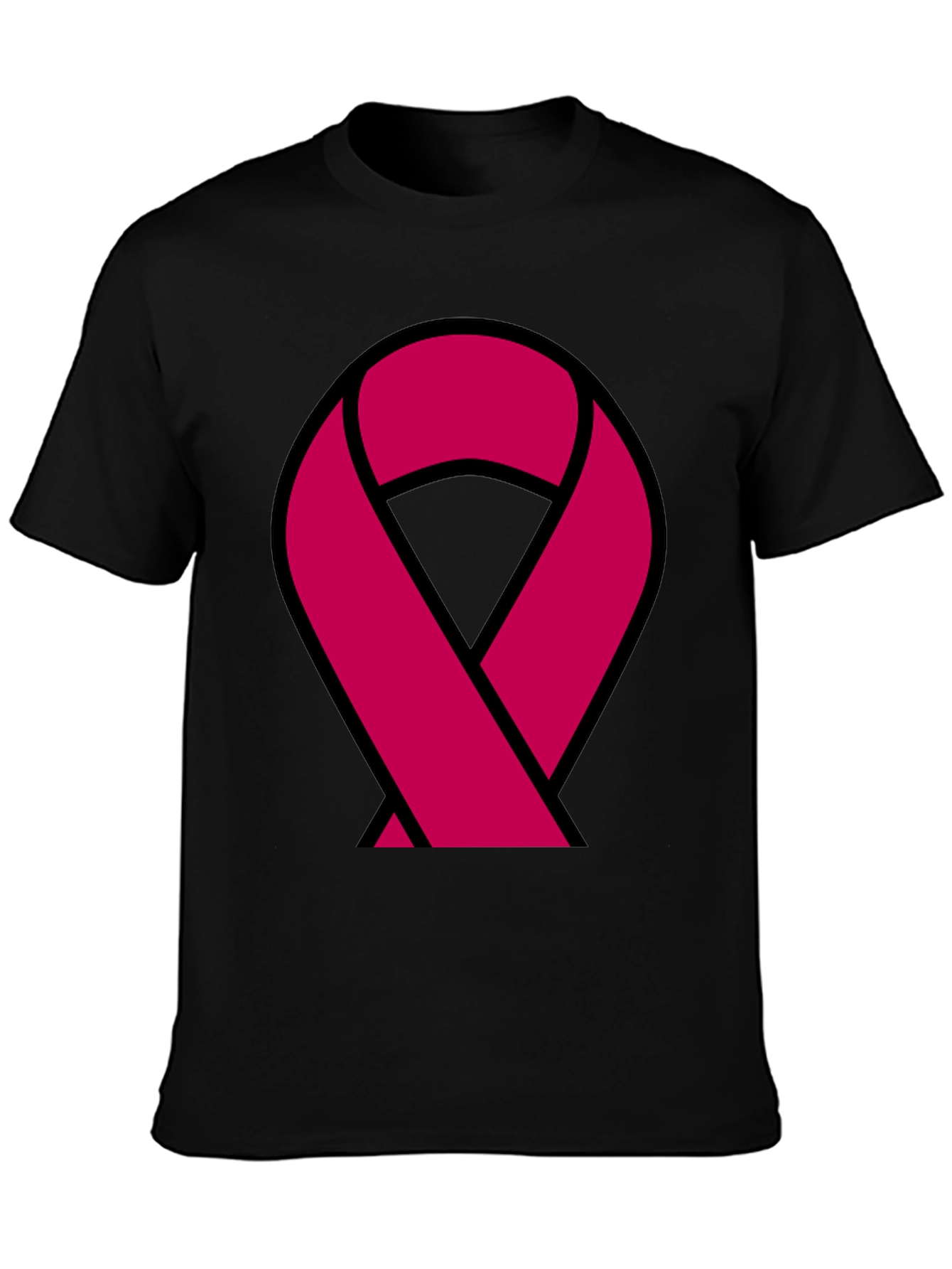 Awareness Ribbon Graphic Tee - Black Cotton T-Shirt