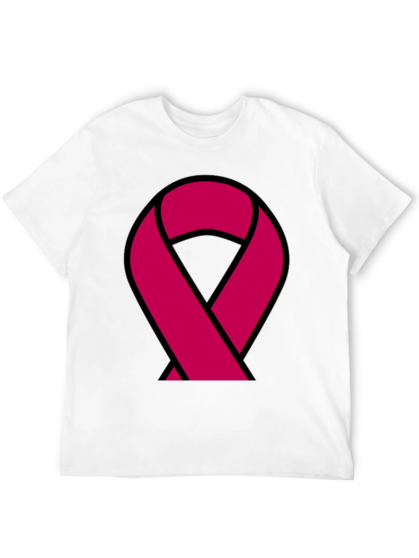 Awareness Ribbon Graphic Tee - Black Cotton T-Shirt