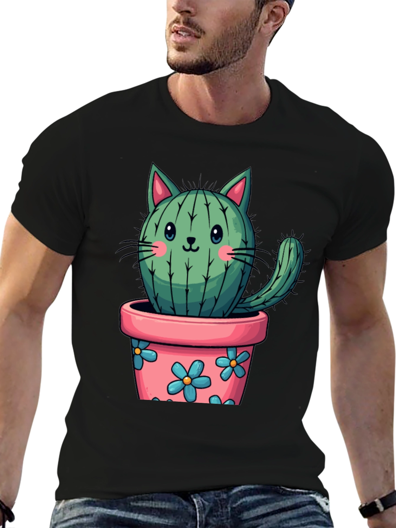 Cactus Cat T-Shirt - Cute Plant Lover Tee