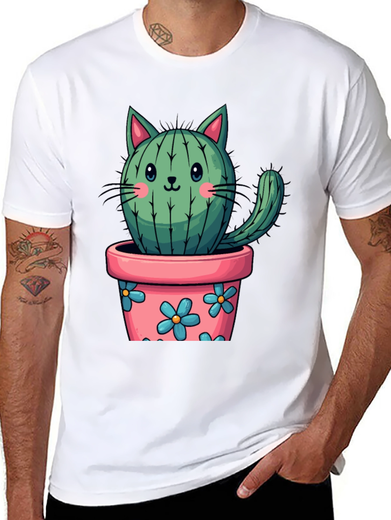 Cactus Cat T-Shirt - Cute Plant Lover Tee