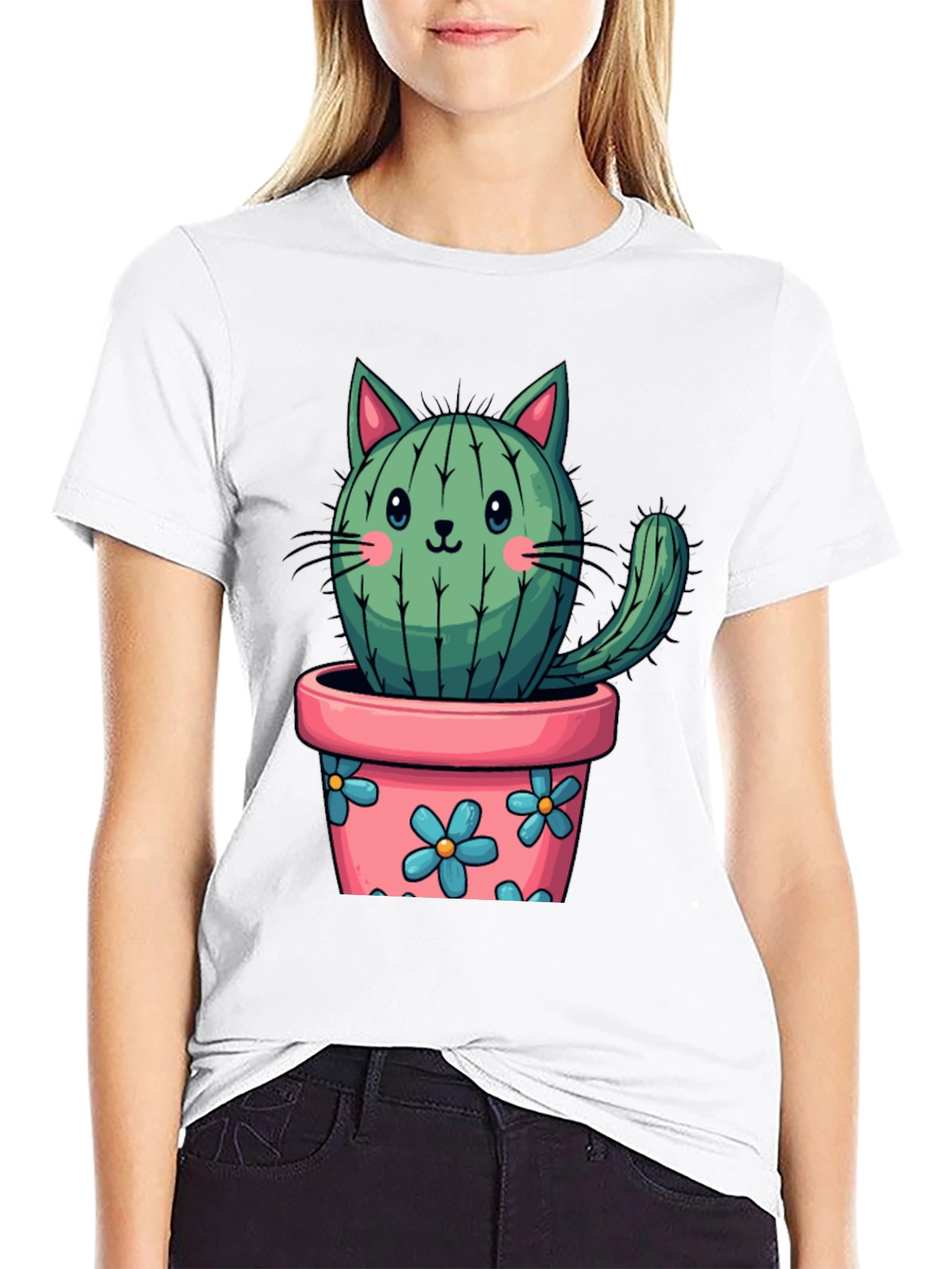 Cactus Cat T-Shirt - Cute Plant Lover Tee