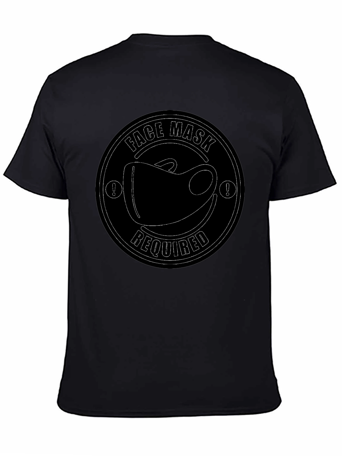 Face Mask Required T-Shirt - Black Crew Neck
