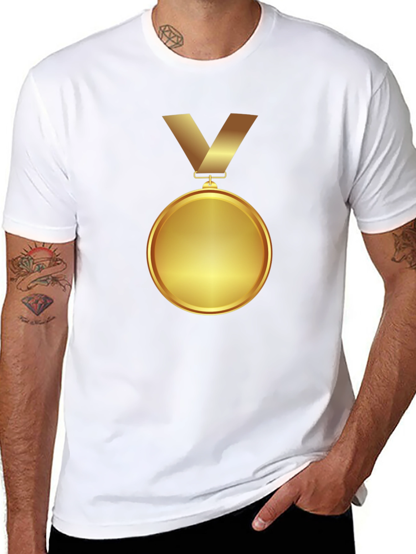 Winners Gold Medal Graphic Tee - Premium Black T-Shirt