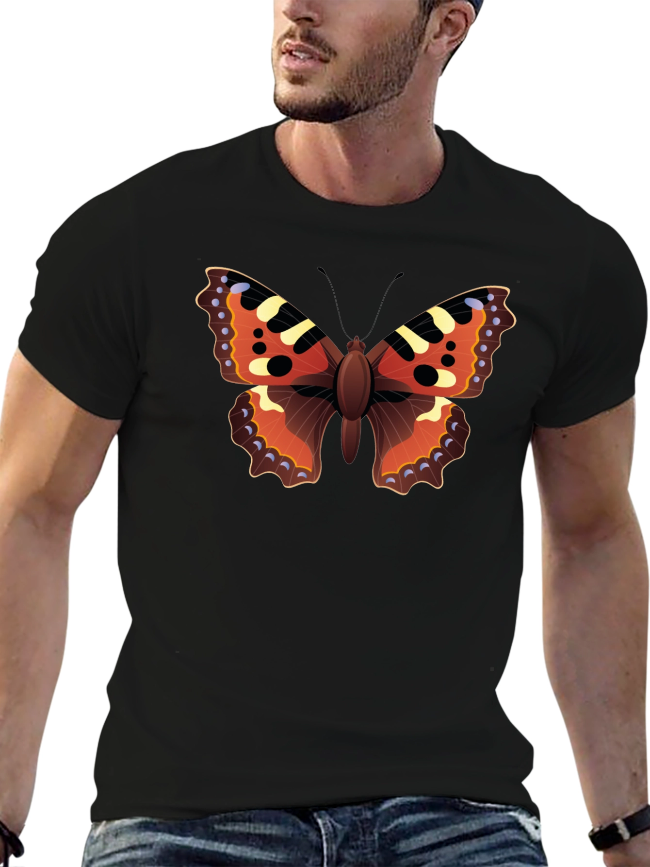 Butterfly Graphic Black T-Shirt