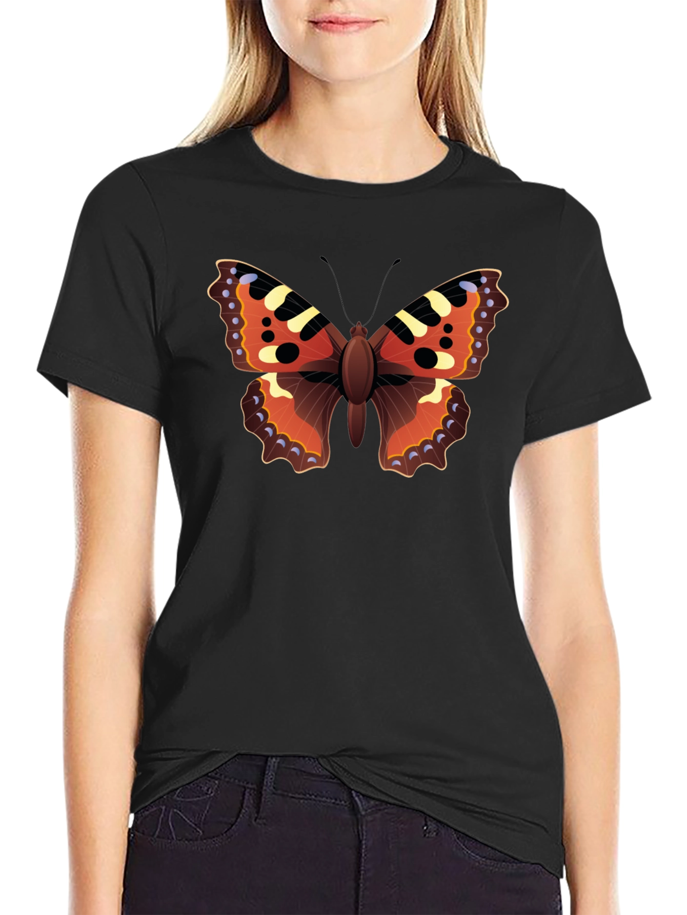 Butterfly Graphic Black T-Shirt