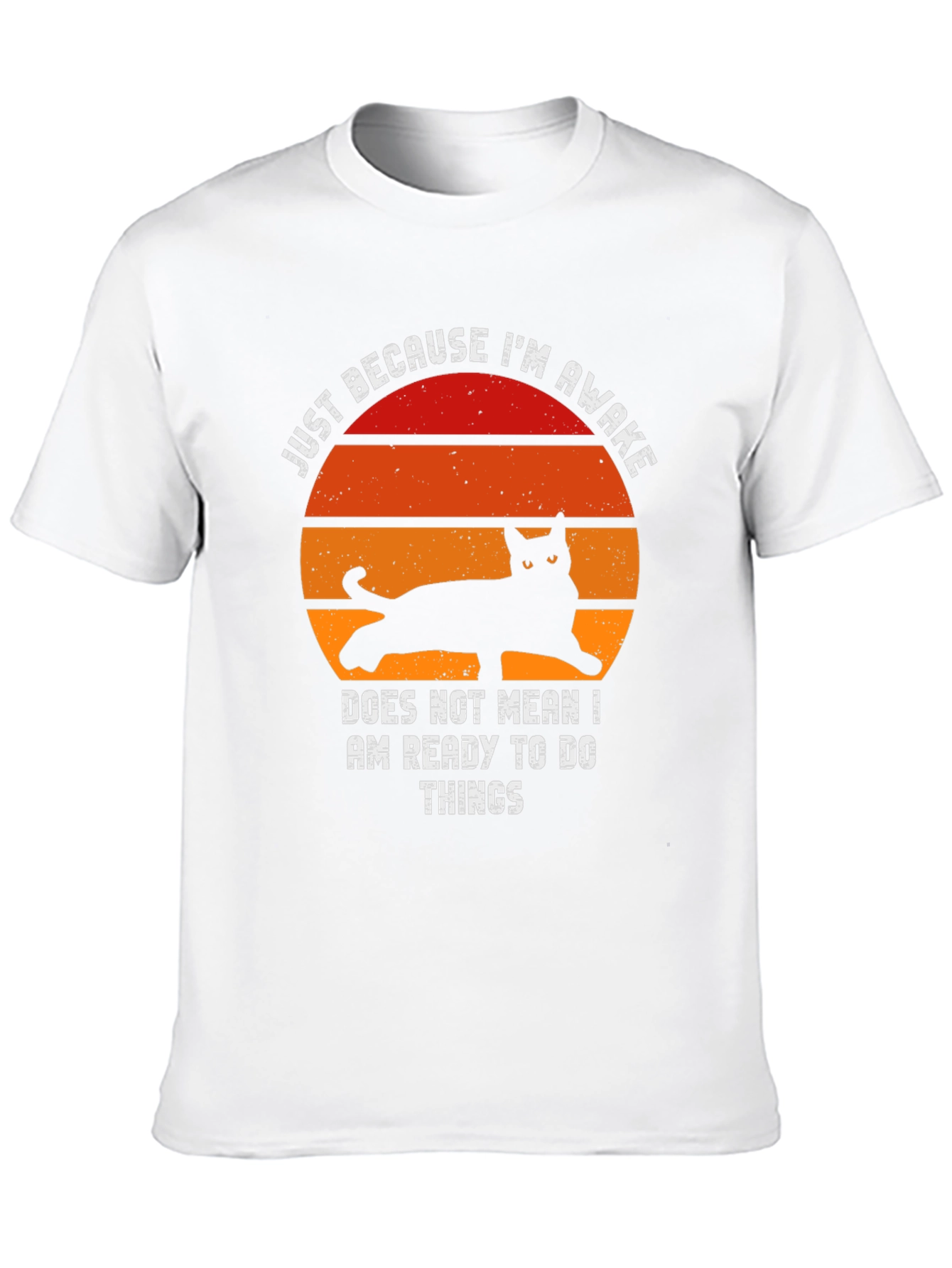 Cat Silhouette T-Shirt - Im Awake Not Ready