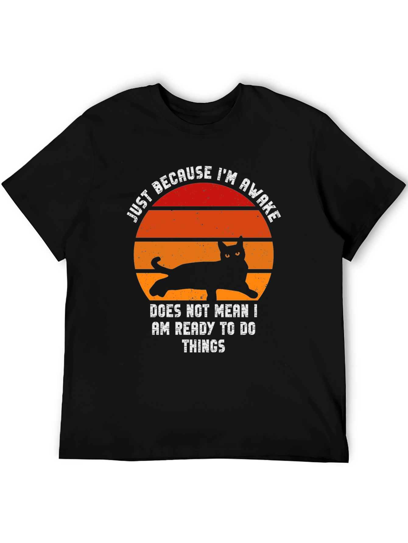 Cat Silhouette T-Shirt - Im Awake Not Ready
