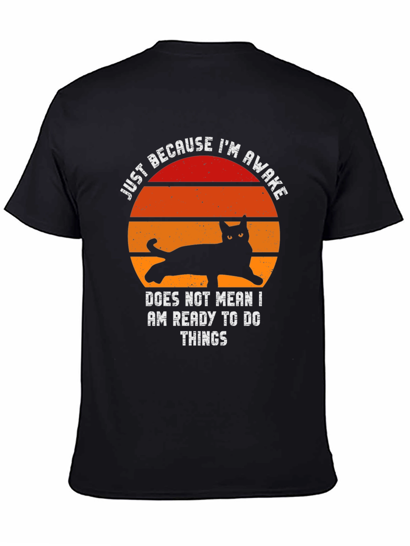 Cat Silhouette T-Shirt - Im Awake Not Ready