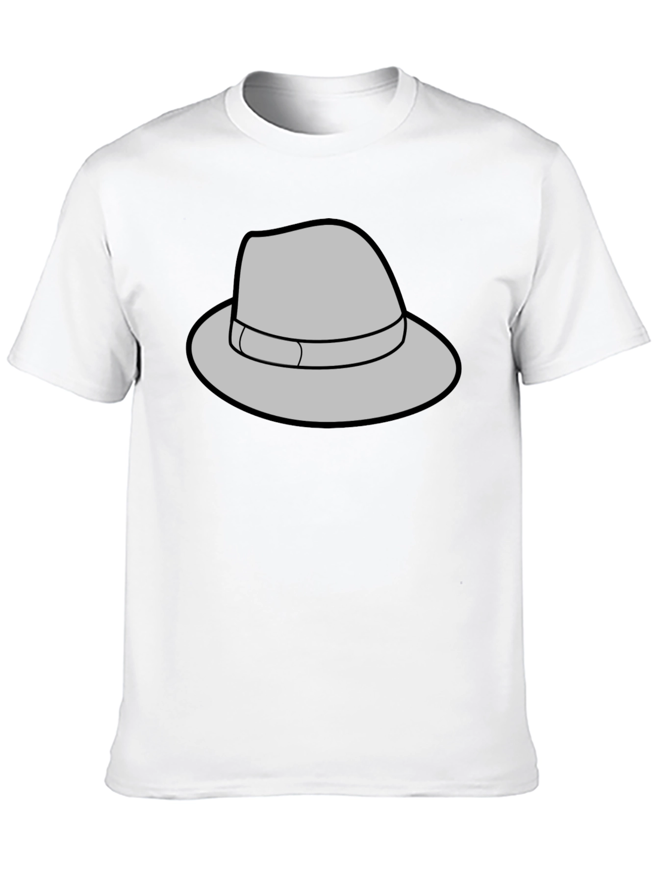 Gray Fedora Graphic Black T-Shirt
