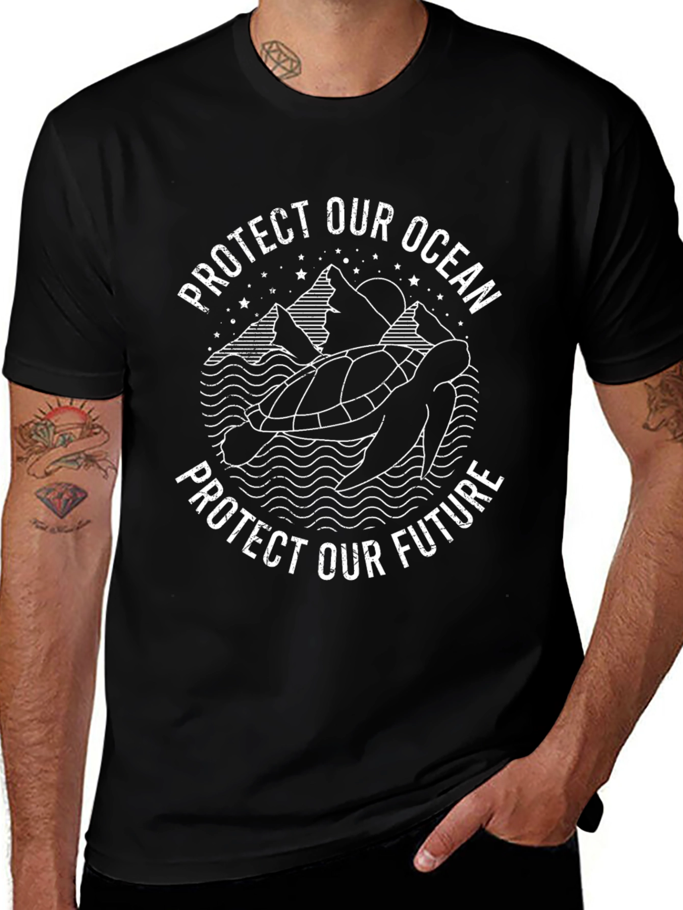 Protect Our Ocean Turtle Graphic T-Shirt