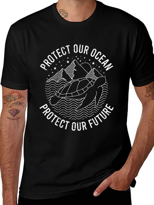Protect Our Ocean Turtle Graphic T-Shirt