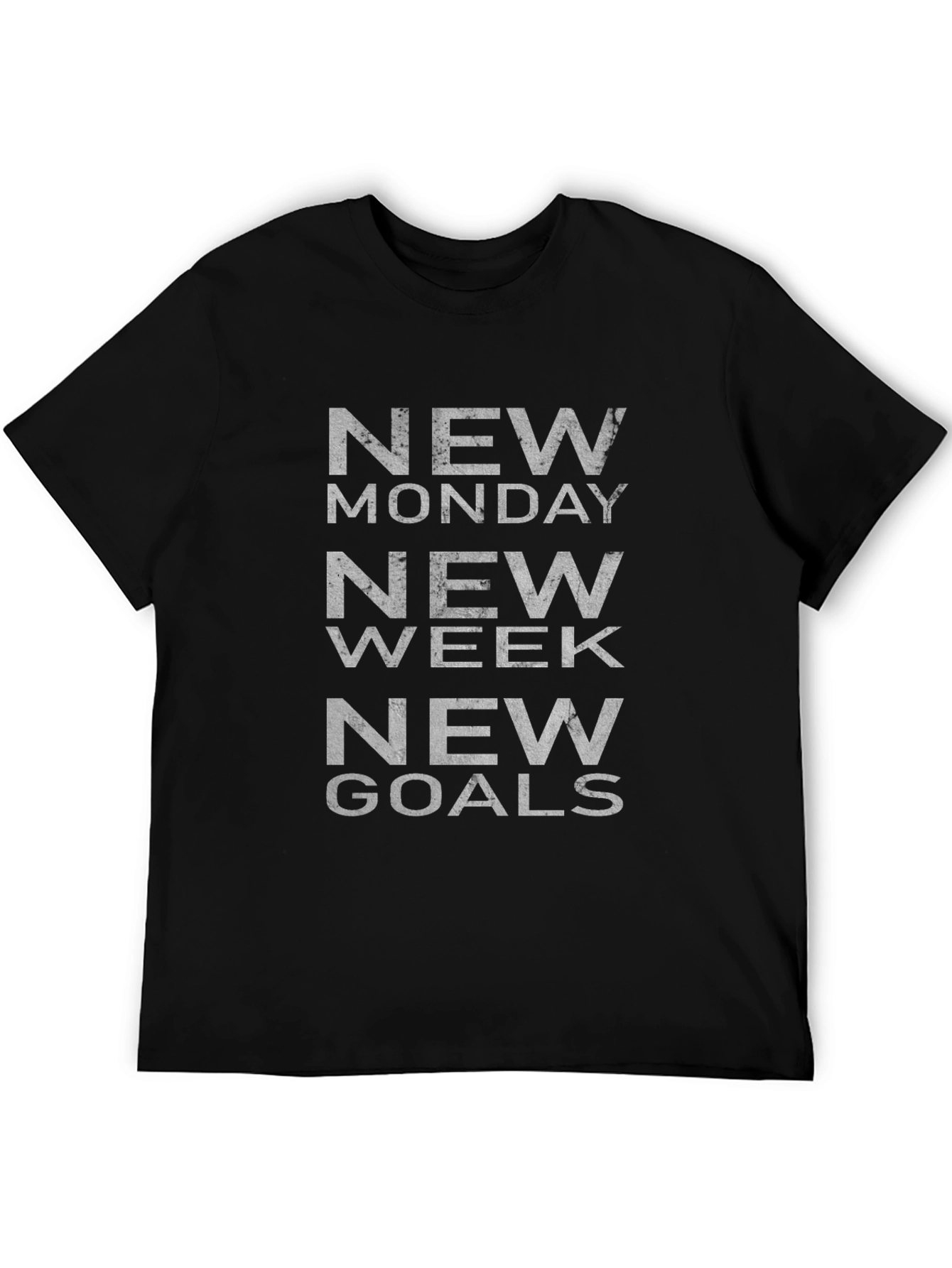 New Monday Week Goals Black T-Shirt