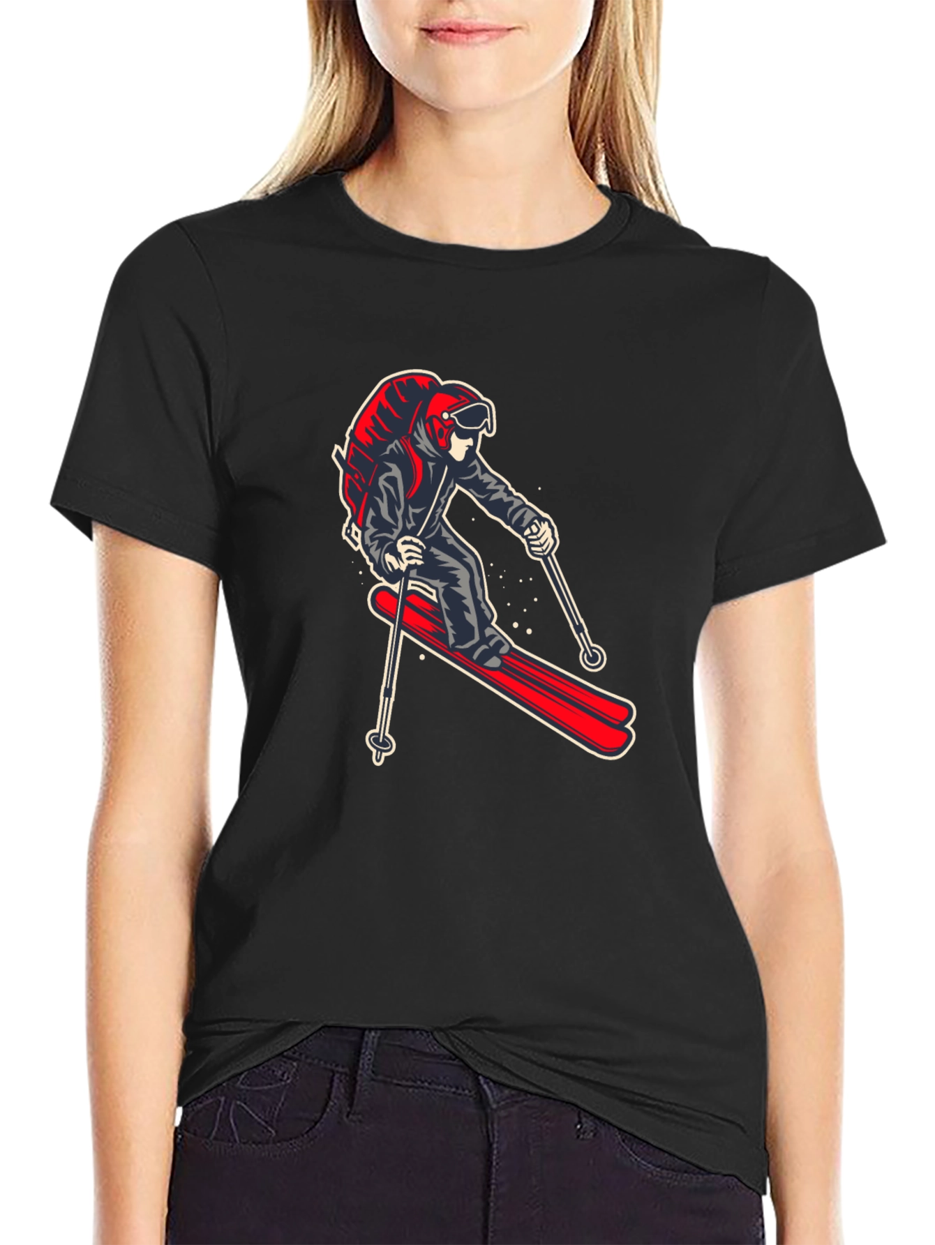 Skier Graphic Tee - Black T-Shirt
