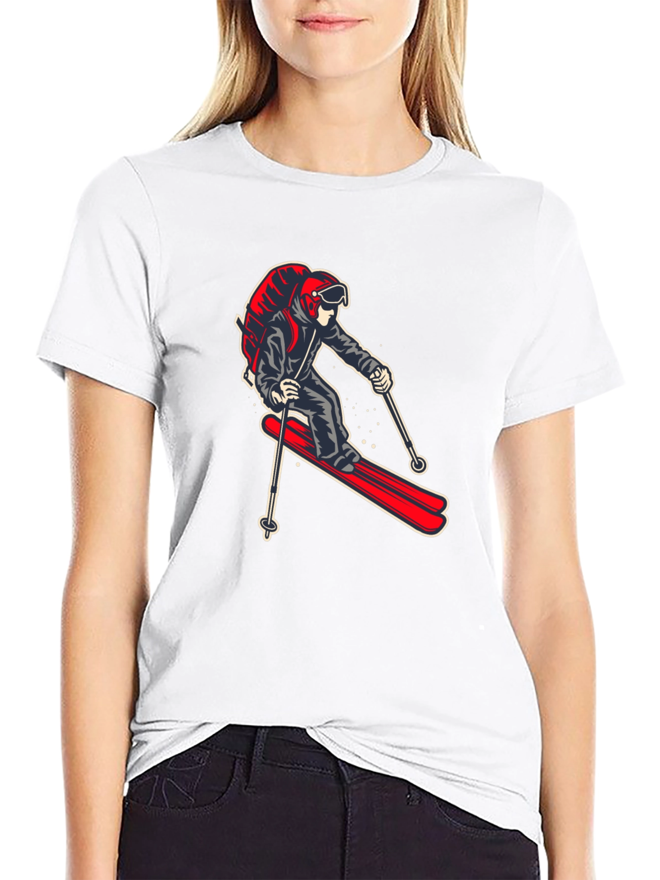 Skier Graphic Tee - Black T-Shirt