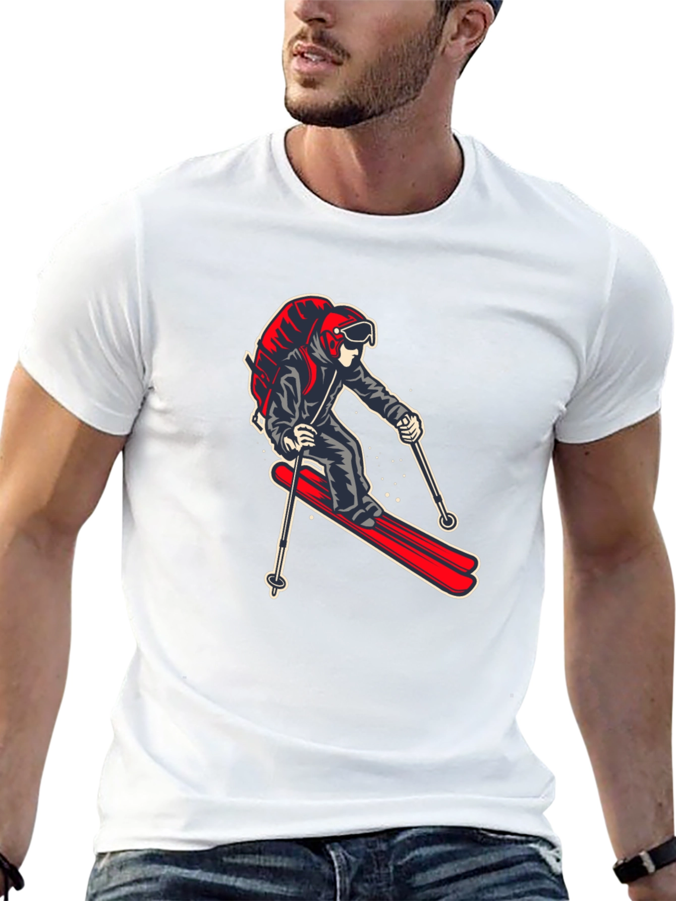 Skier Graphic Tee - Black T-Shirt